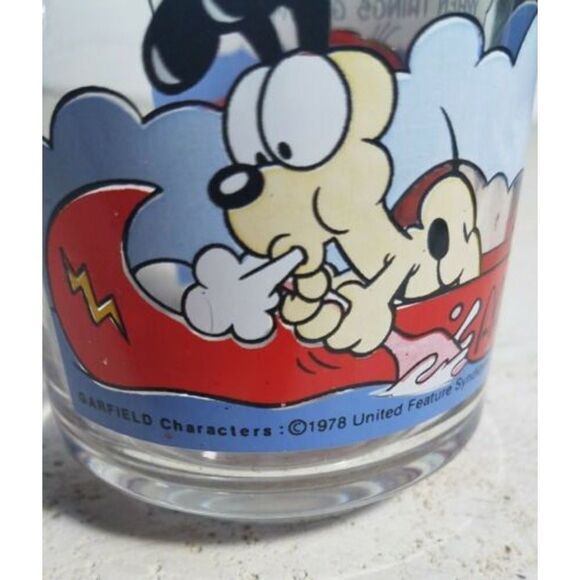 Vintage Mug 1978 Garfield & Odie Jim Davis Glass Mug McDonalds Used Condition - Picture 8 of 8